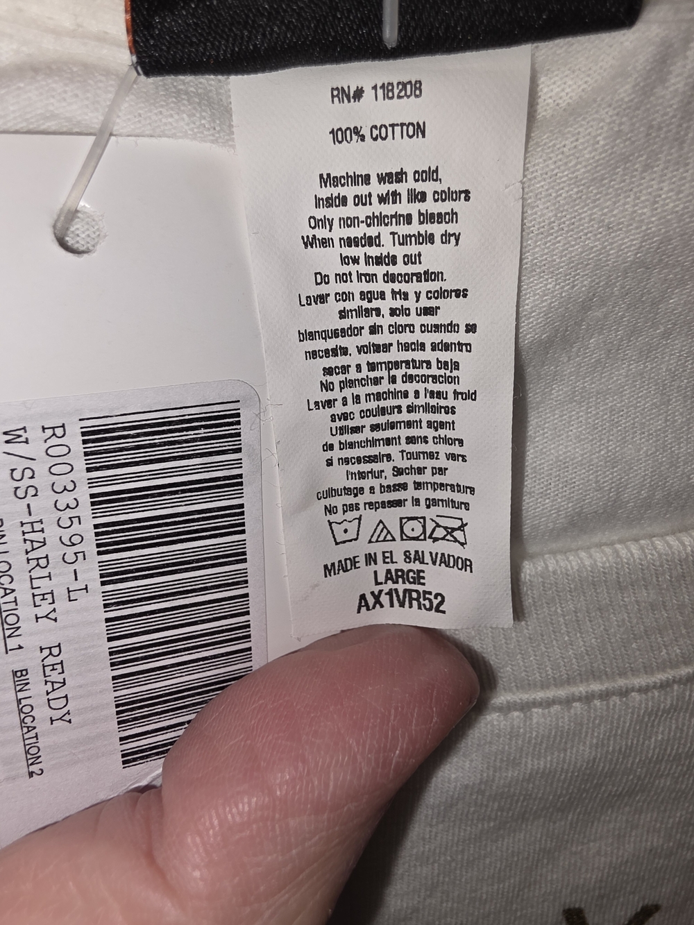 Harley-Davidson Cream Short Sleeve Tee with Black & Gold Script - Picture 5 of 12